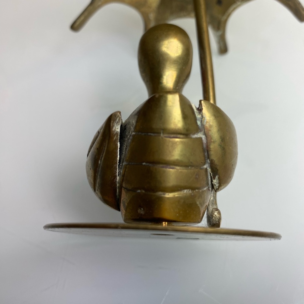 Vintage Duck with Umbrella Brass Figurine Made in India - Picture 12 of 16